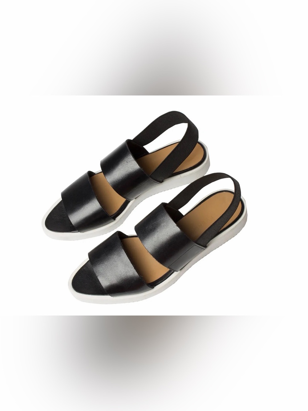 $120 Everlane Street Sandal Black Leather 8.5 Strappy Made Italy